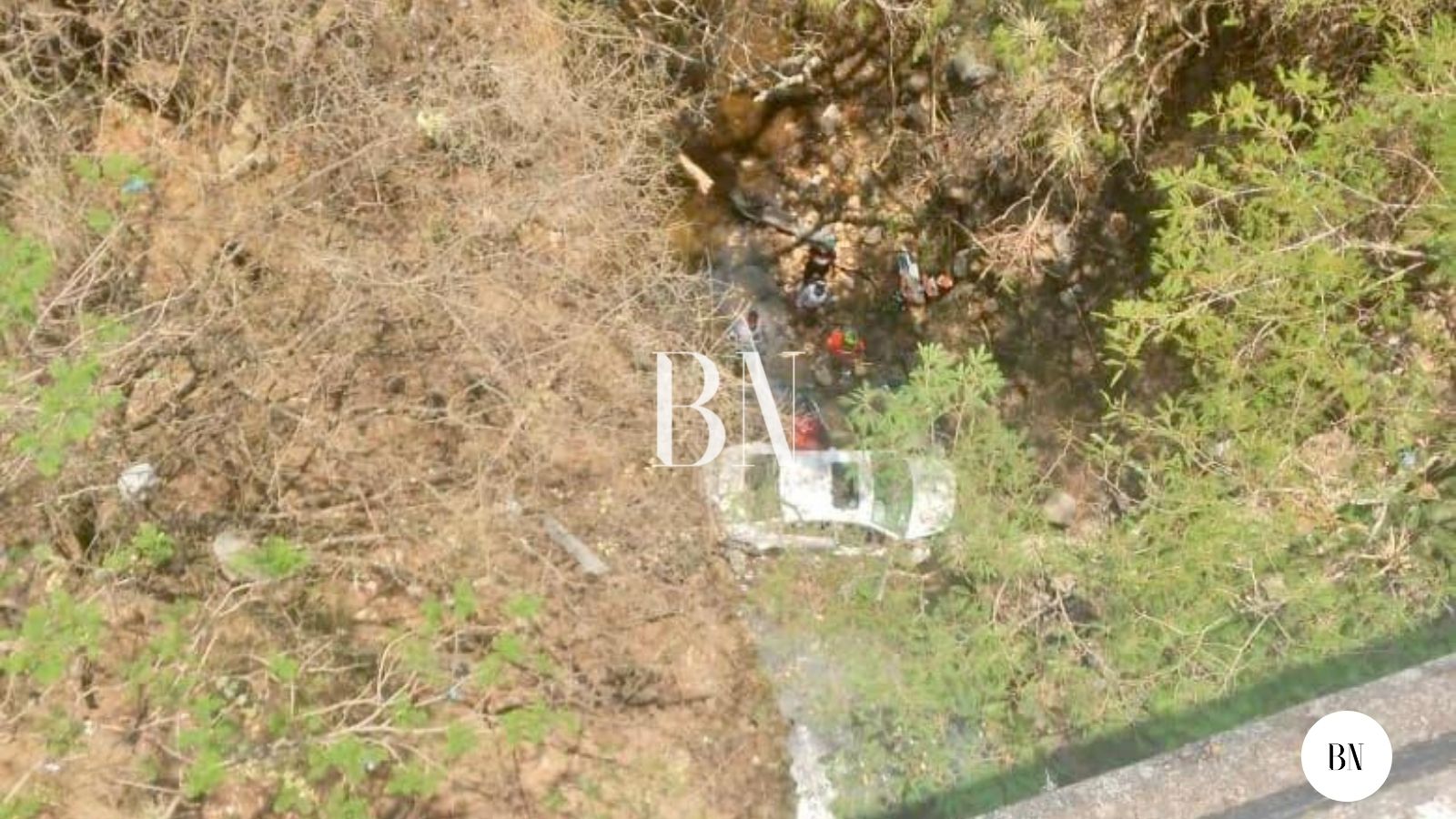 Se desbarrancó auto en la  vía Villa Guerrero-Ixtapan